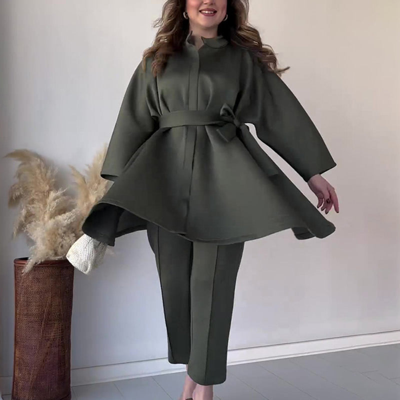 ✨Get 47% off💖Women's Elegant Solid Top & Pants Two-Piece Set