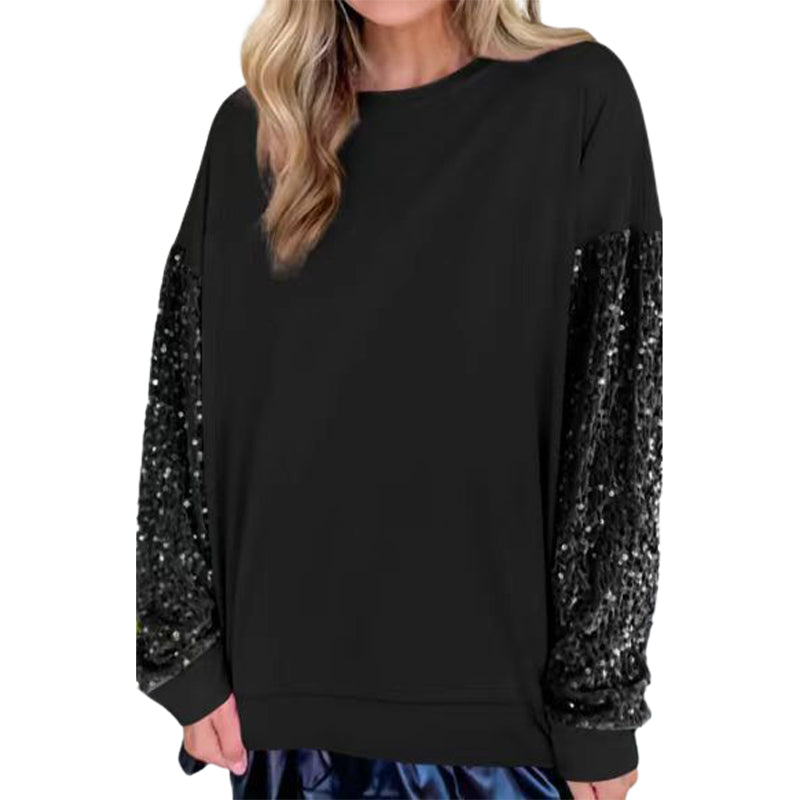 🎅Christmas Pre-sale🎁Women’s Loose Fit Sequin Sweatshirt