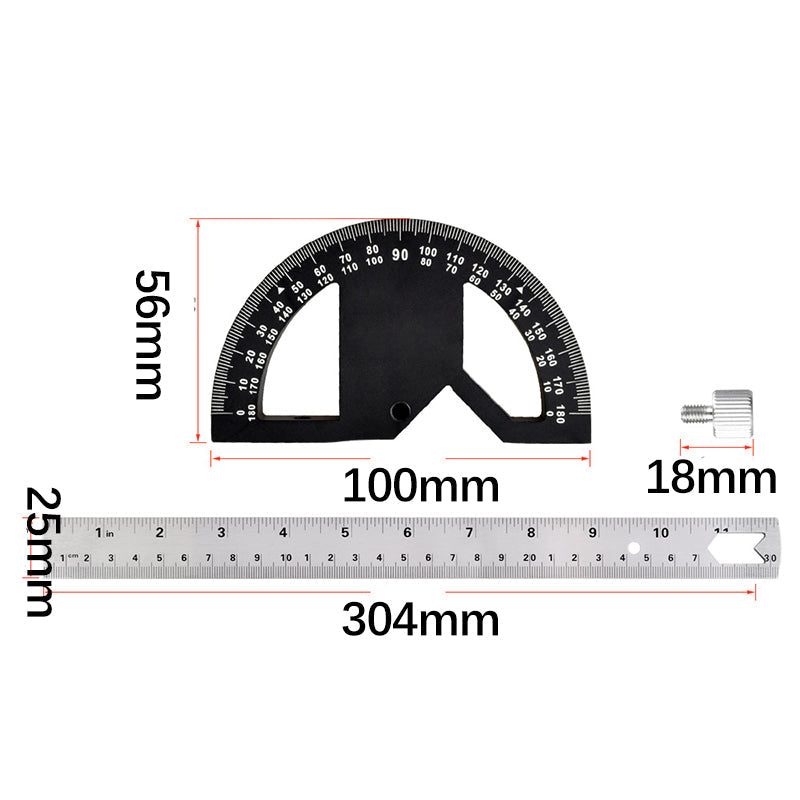 Protractor Angle Ruler with 0-180° Adjustable