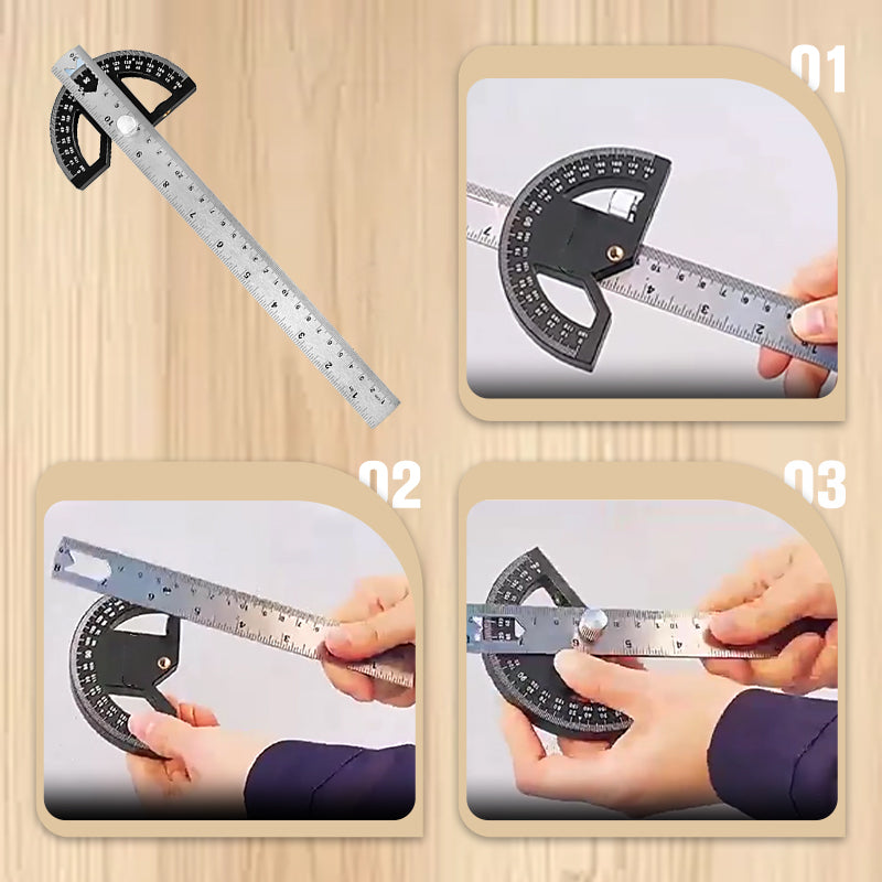 Protractor Angle Ruler with 0-180° Adjustable