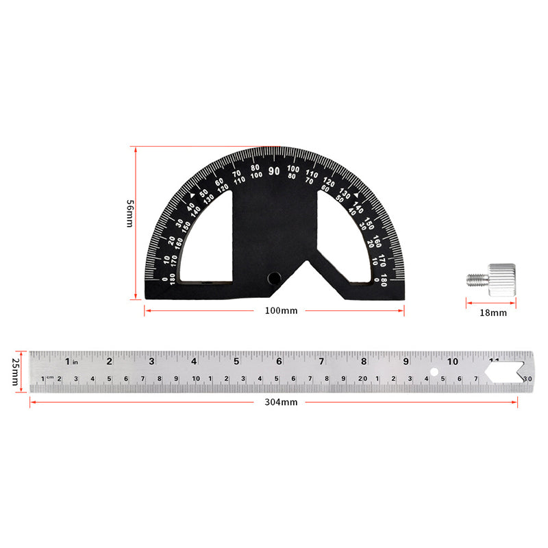 Protractor Angle Ruler with 0-180° Adjustable