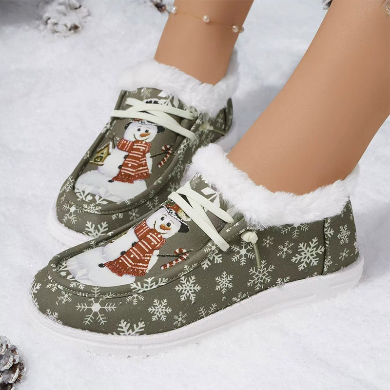 Women's Winter Snowman Non-Slip Cozy Shoes