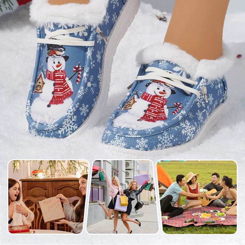 Women's Winter Snowman Non-Slip Cozy Shoes
