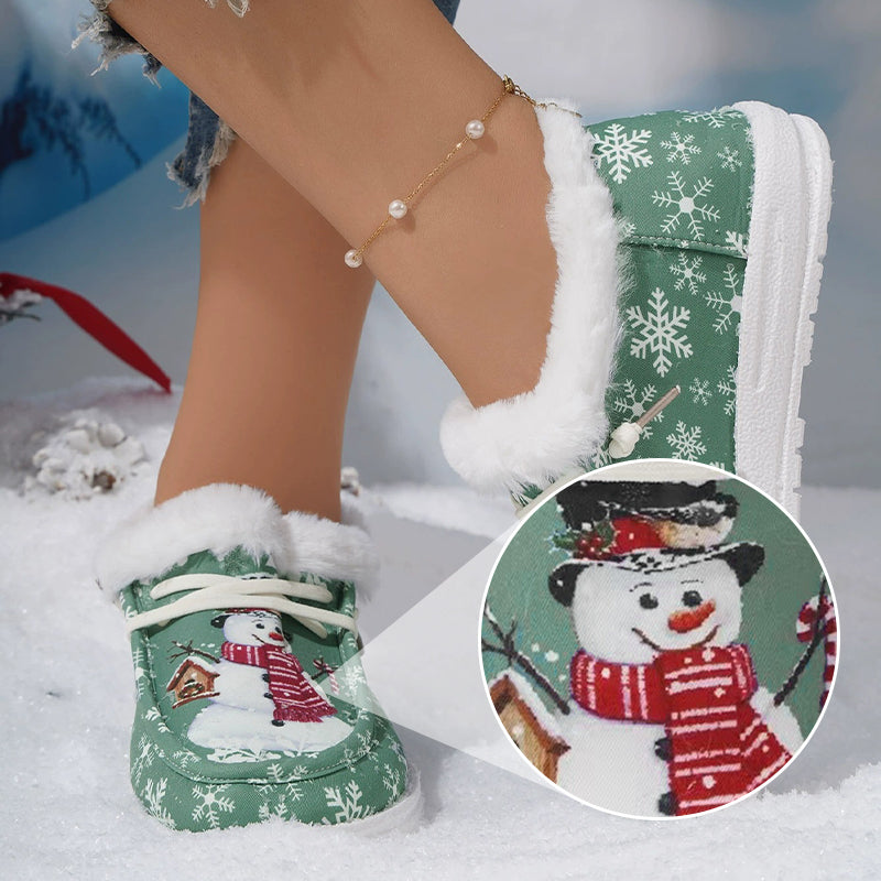 Women's Winter Snowman Non-Slip Cozy Shoes