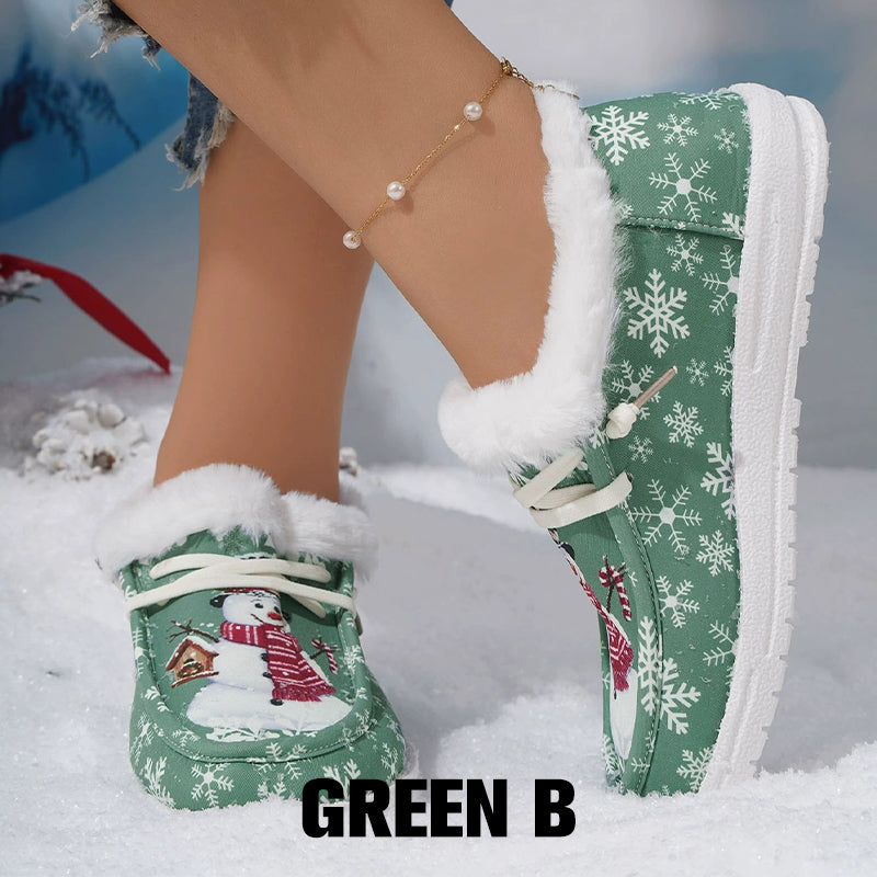 Women's Winter Snowman Non-Slip Cozy Shoes