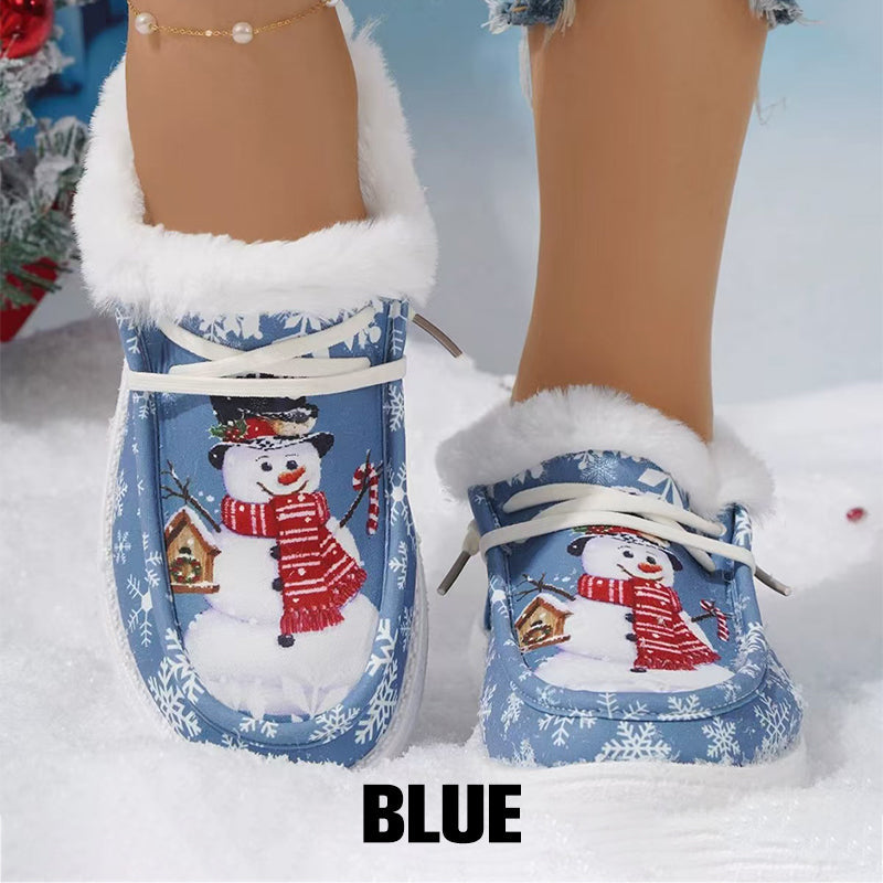 Women's Winter Snowman Non-Slip Cozy Shoes