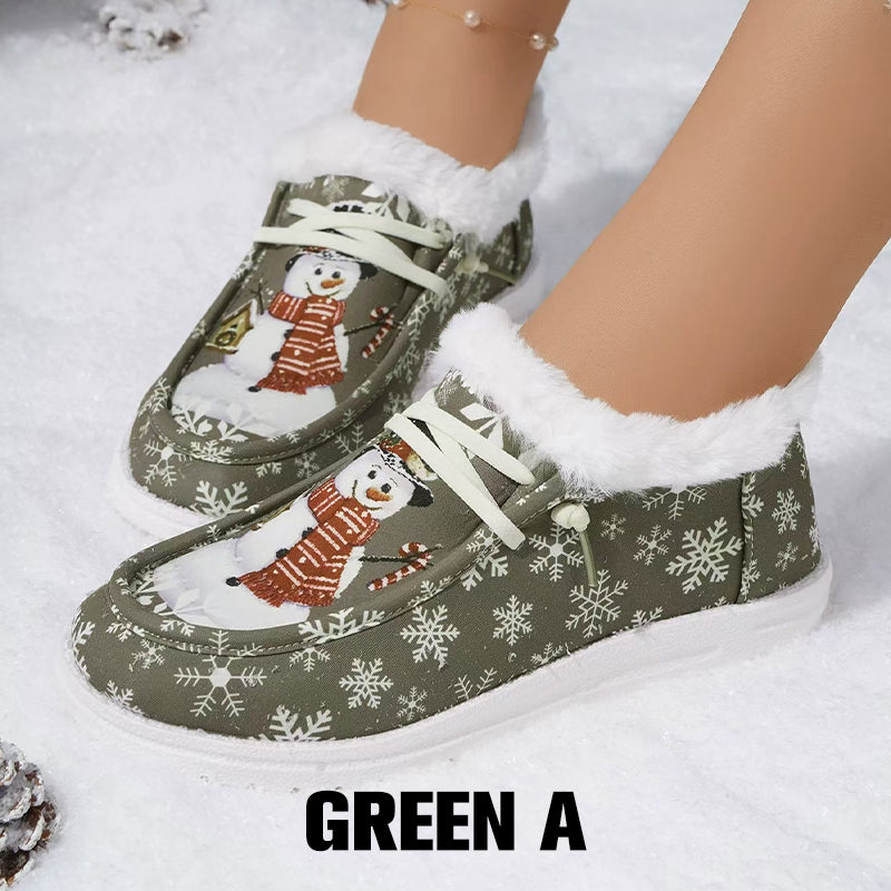 Women's Winter Snowman Non-Slip Cozy Shoes