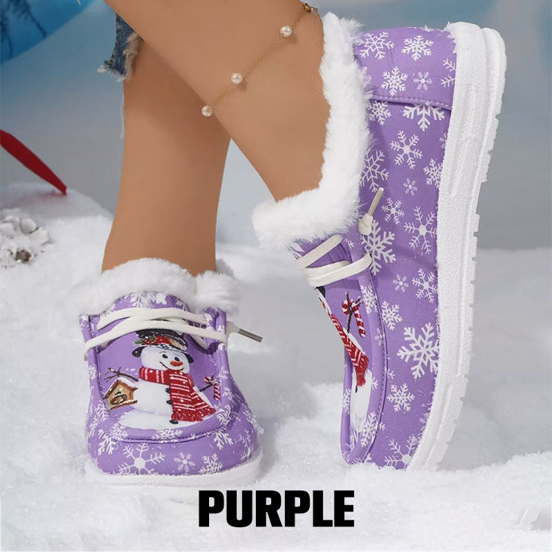 Women's Winter Snowman Non-Slip Cozy Shoes