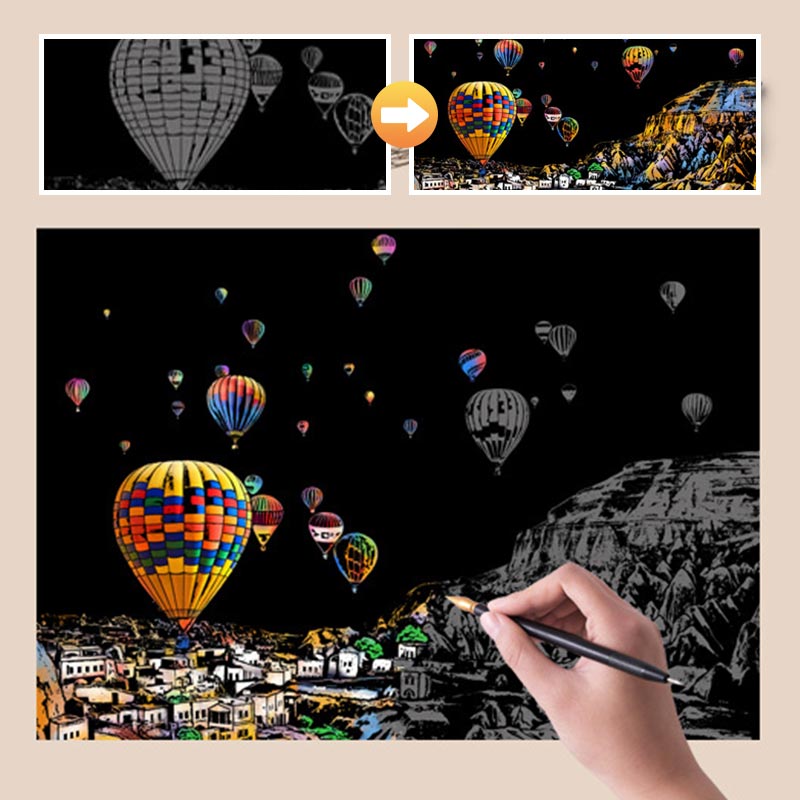 🧠4pcs Creative Scratch Paintings Set with Tool(🚀55%OFF)