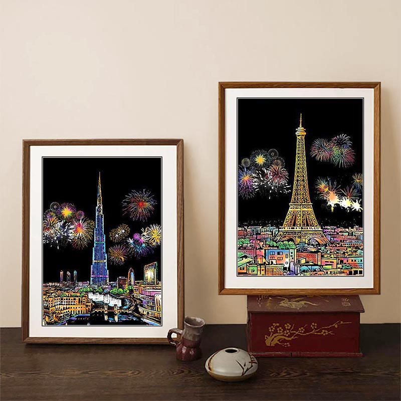 🧠4pcs Creative Scratch Paintings Set with Tool(🚀55%OFF)