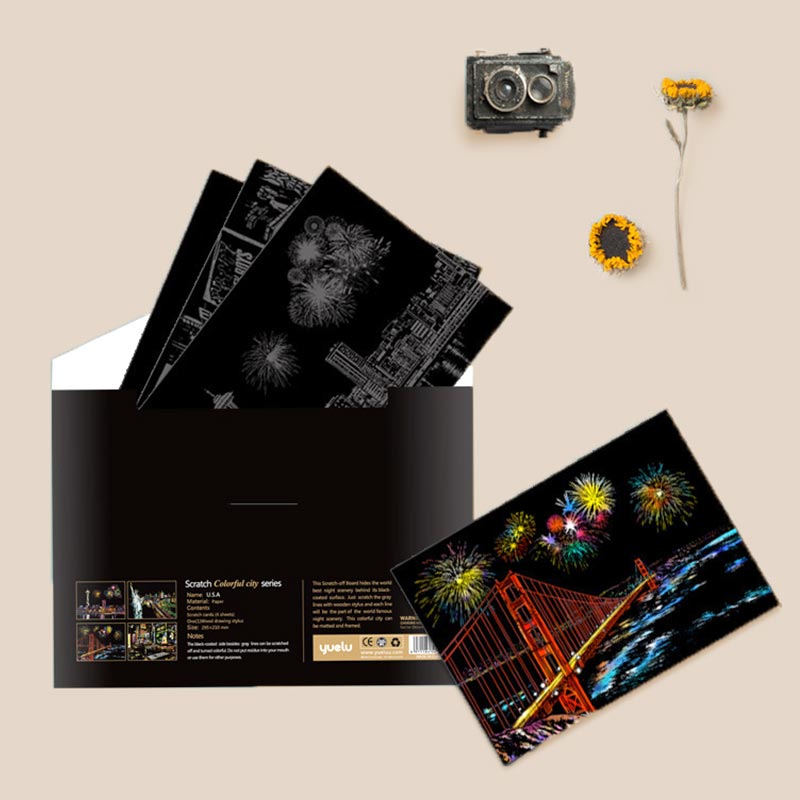 🧠4pcs Creative Scratch Paintings Set with Tool(🚀55%OFF)