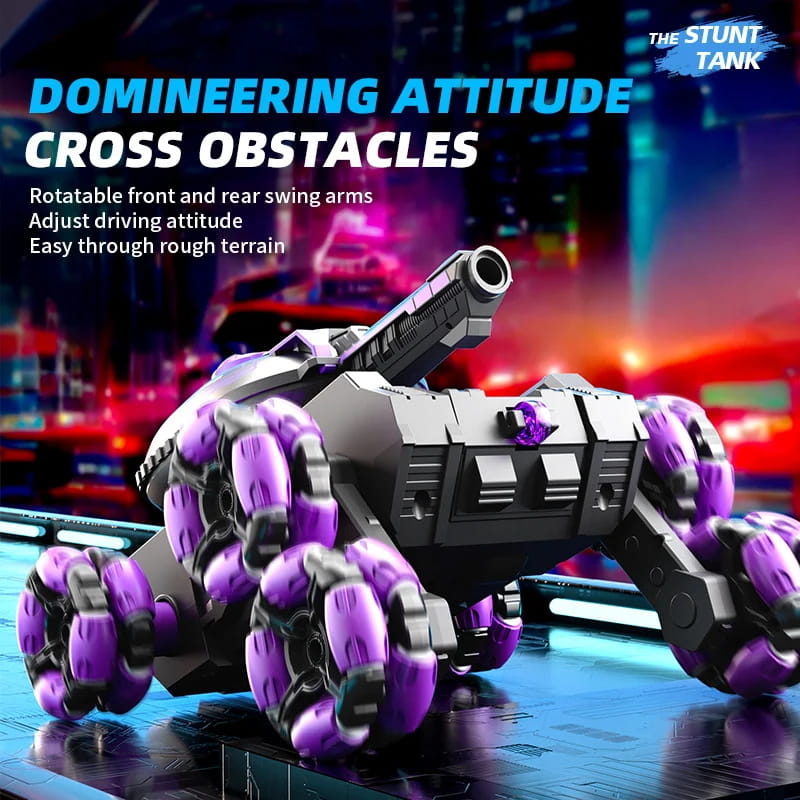 💥Remote Control Six-Wheel Tank - Transformable for Battle🏎️