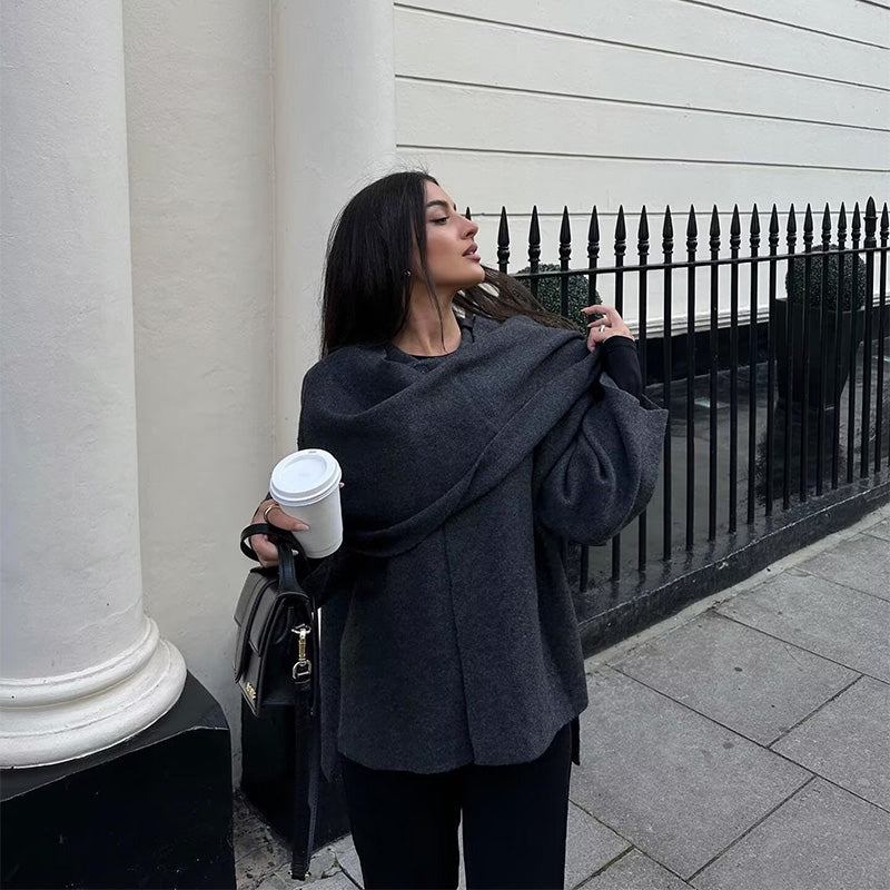 Women's Cozy Solid Elegant Cape Coat