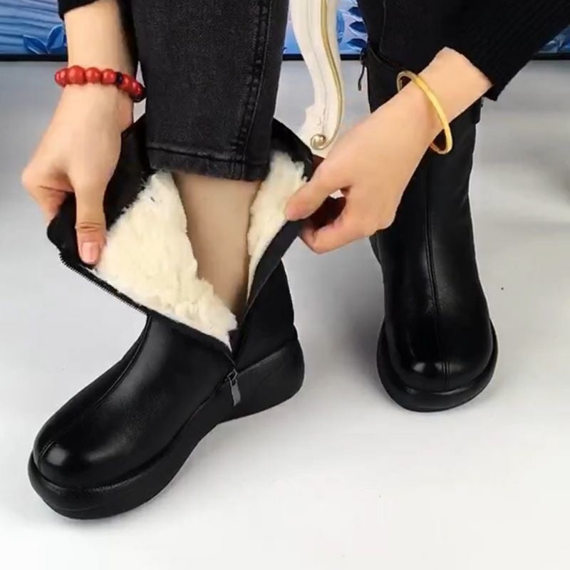 Women's Warm Zipper Mid Calf Boots