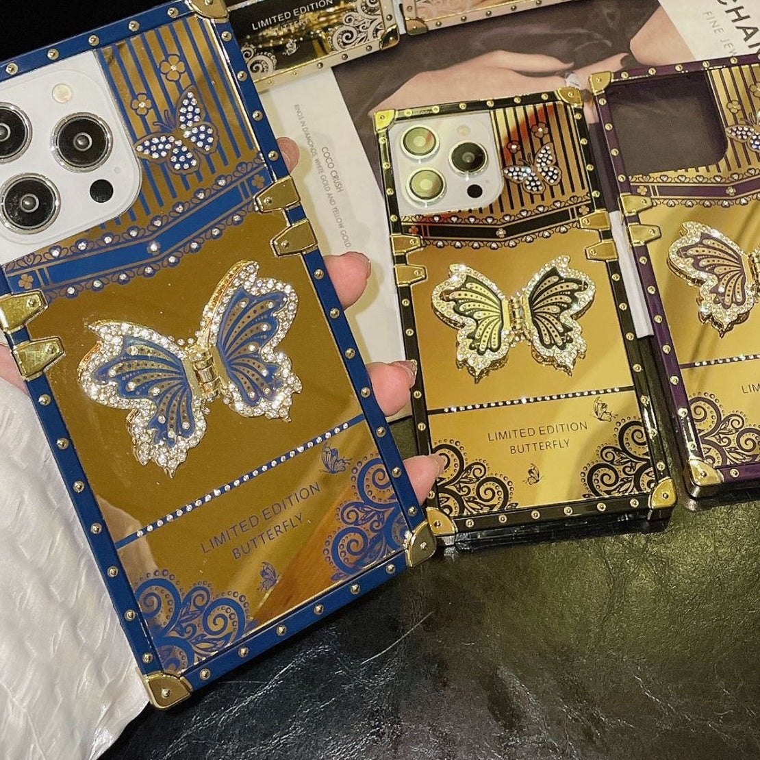 💥Creative Bling Glitter Phone Case with 3D Butterfly