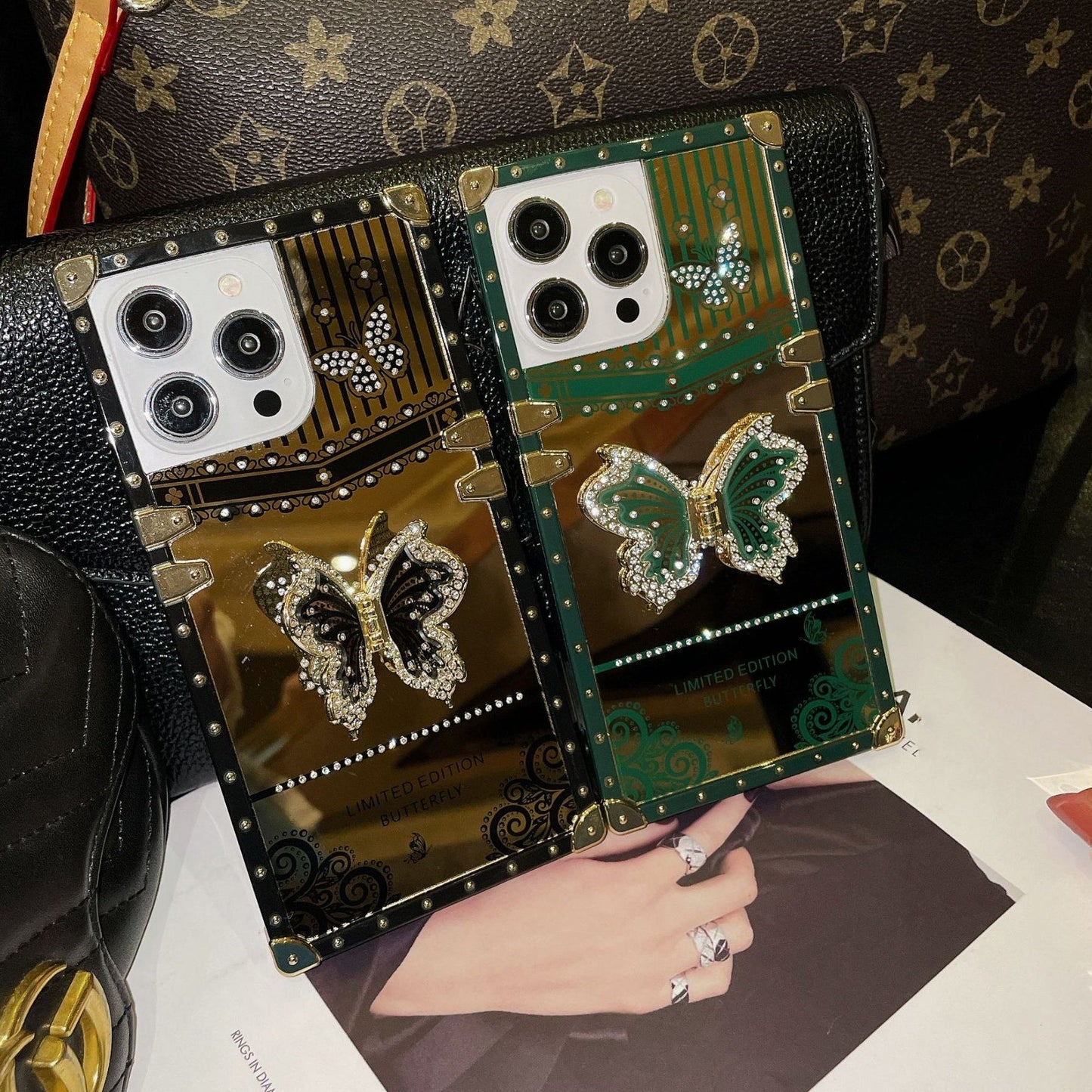 💥Creative Bling Glitter Phone Case with 3D Butterfly