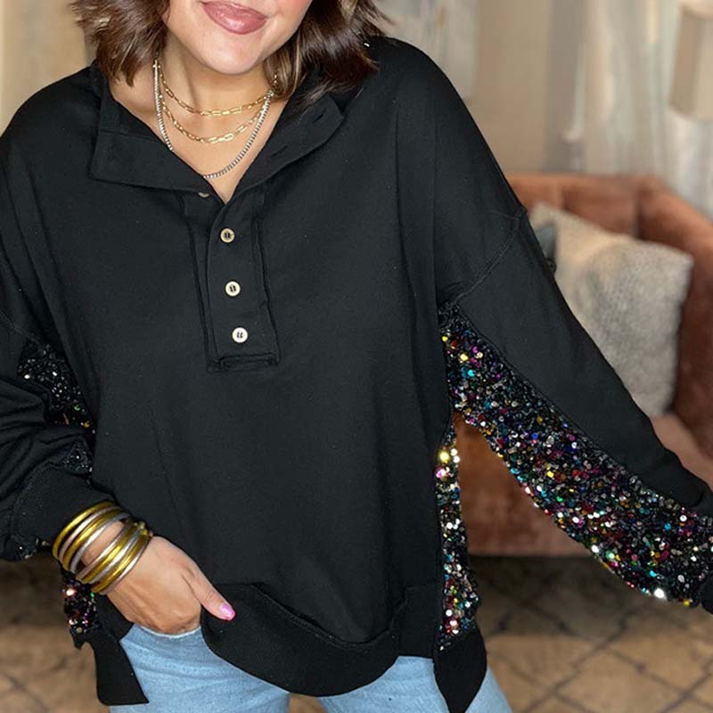 Women's Sequins Patch Sweatshirt