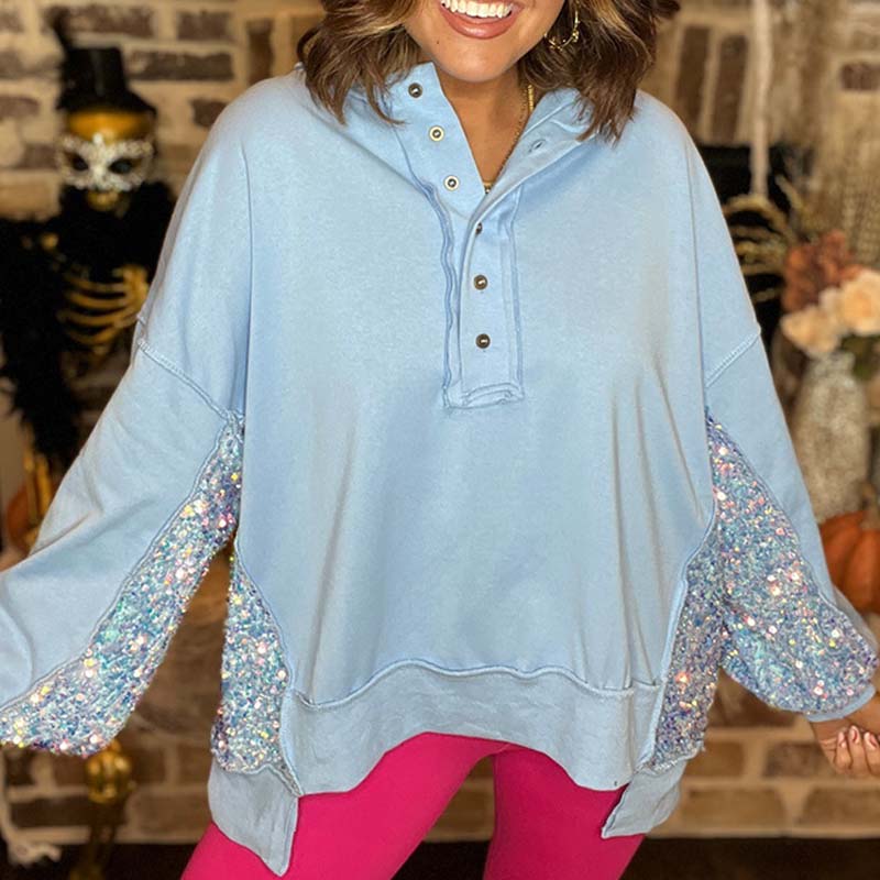Women's Sequins Patch Sweatshirt
