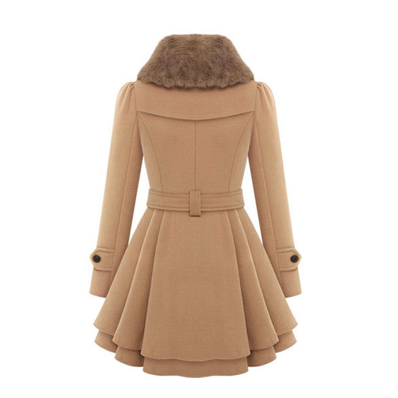 Women's Winter Double Breasted Jackets with Belt
