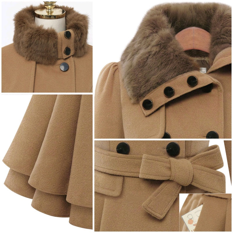 Women's Winter Double Breasted Jackets with Belt