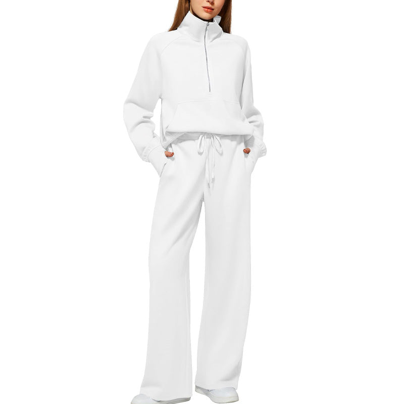 ✨Special Sale 49%OFF🔥 Women’s High-Neck Zip-Up Pullover and Wide-Leg Pants Set