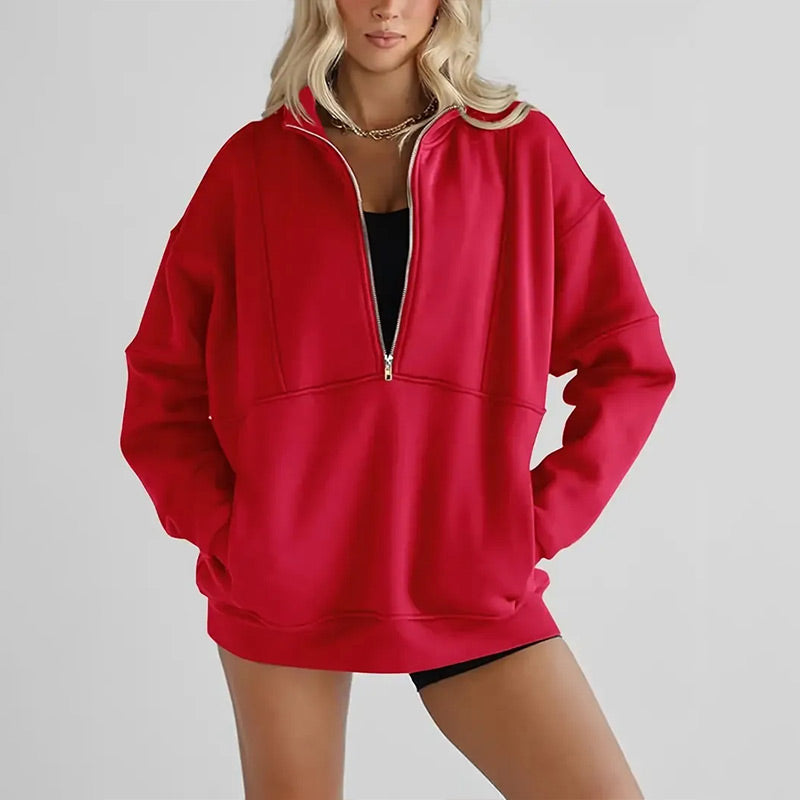 🍂🍁Autumn Sales 49% OFF💖Women's Casual Lapel Half Zip Tops