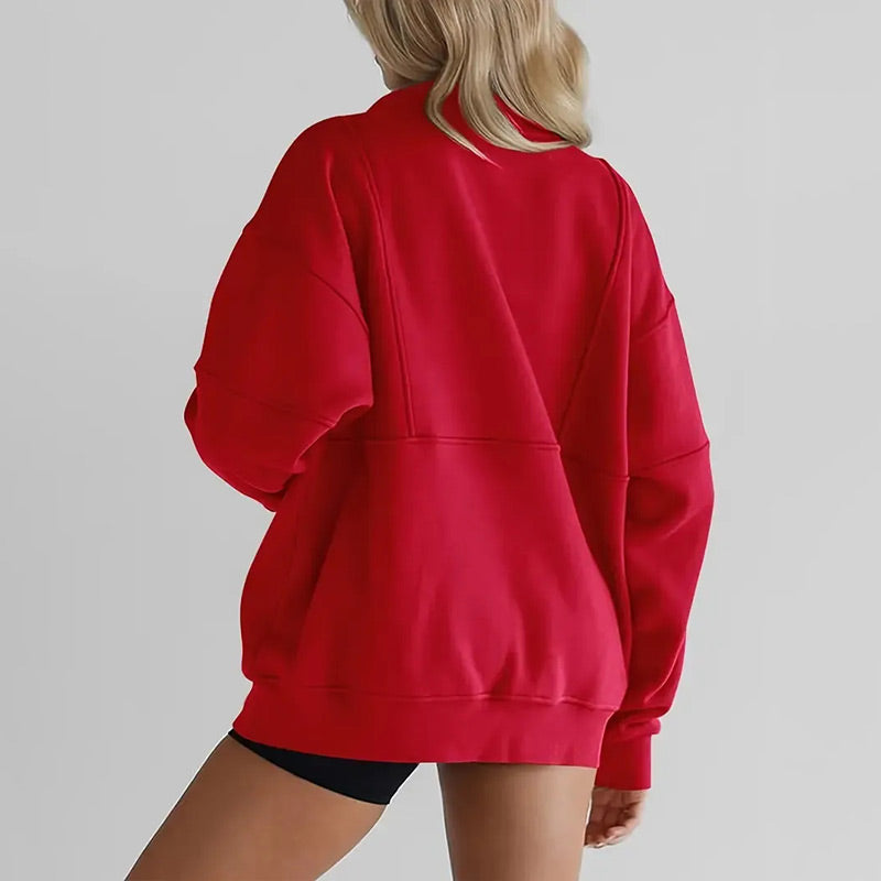 🍂🍁Autumn Sales 49% OFF💖Women's Casual Lapel Half Zip Tops