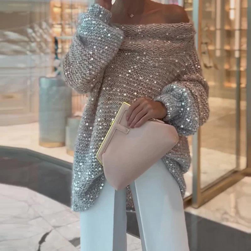 Women's Off-Shoulder Cozy Loose Sweater