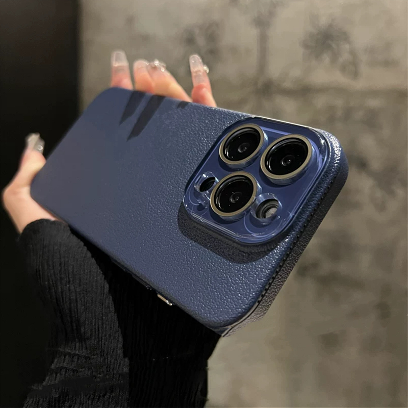 Minimalist Leather-Textured Phone Case for iPhone 16-12 series