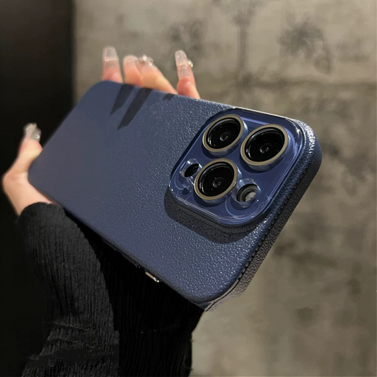 Minimalist Leather-Textured Phone Case for iPhone 16-12 series