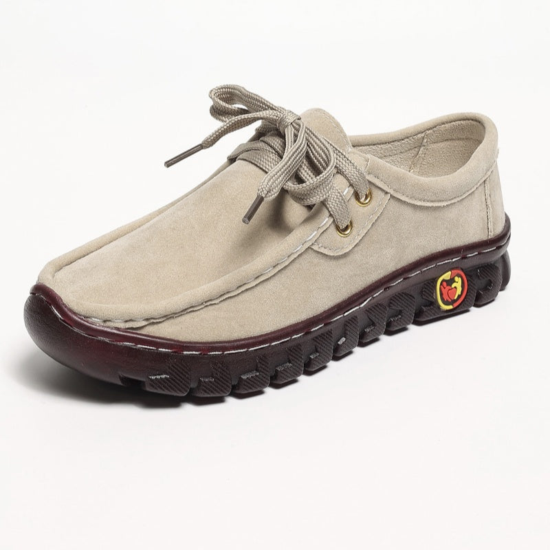 Women's Low Top Lace-up Stitching Flat Shoes