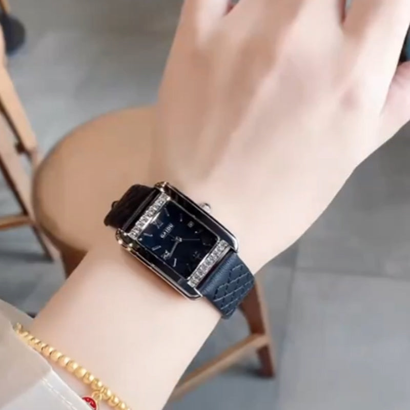 Women's Waterproof Rhinestones Rectangle Watch