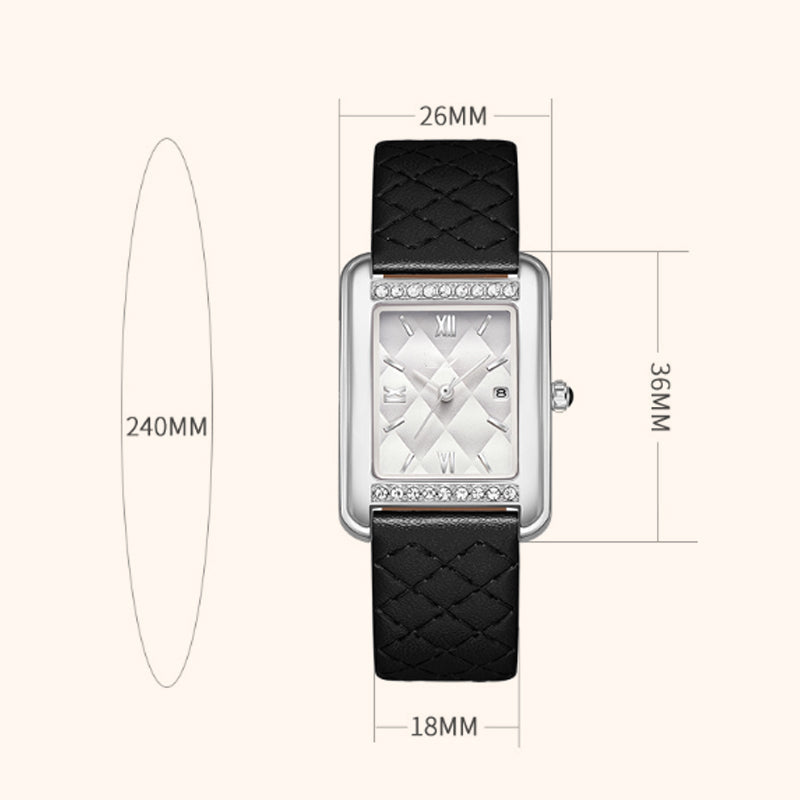 Women's Waterproof Rhinestones Rectangle Watch