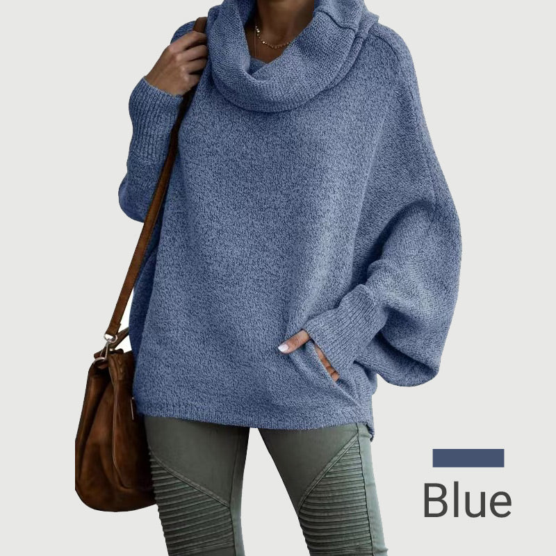 🎉HOT SALE💖Women's Batwing Cowl Neck Sweater with Pockets