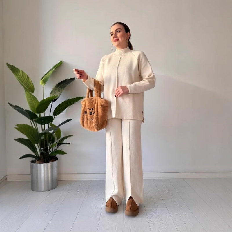 š„2025 HOT SALEš„ Women's Solid Color Knit Top & Pants ( 2 Piece Set)