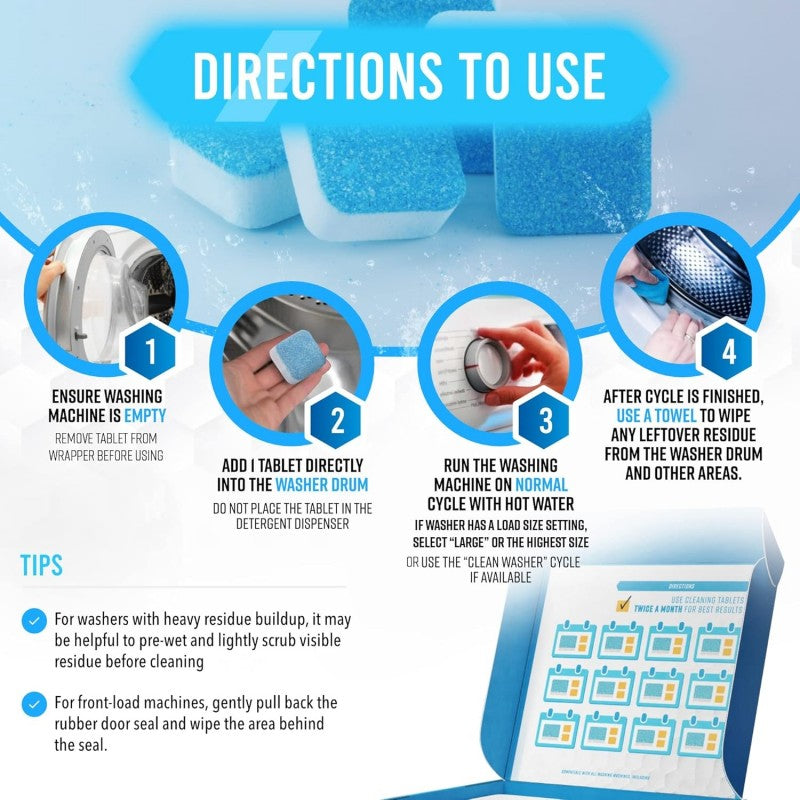 Washing Machine Deep Cleaning Descaler 12 Pack