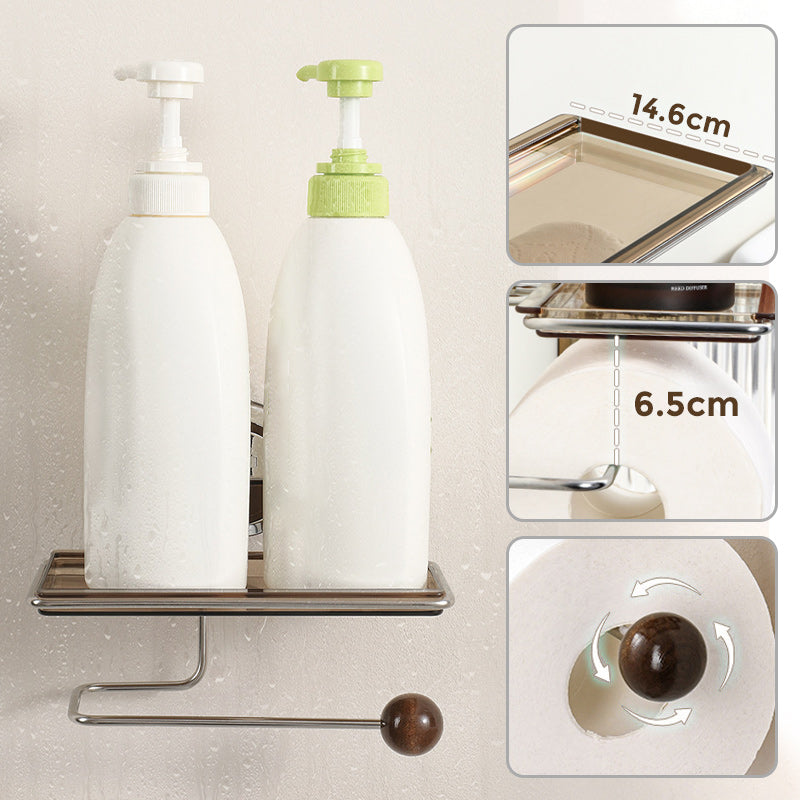 💖Toilet roll holder without hole with shelf