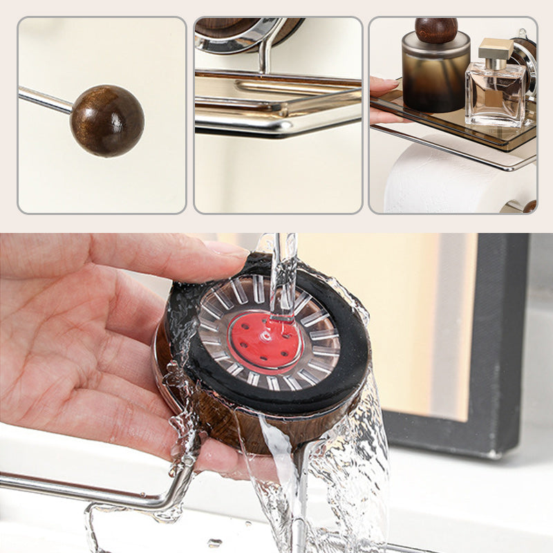 💖Toilet roll holder without hole with shelf