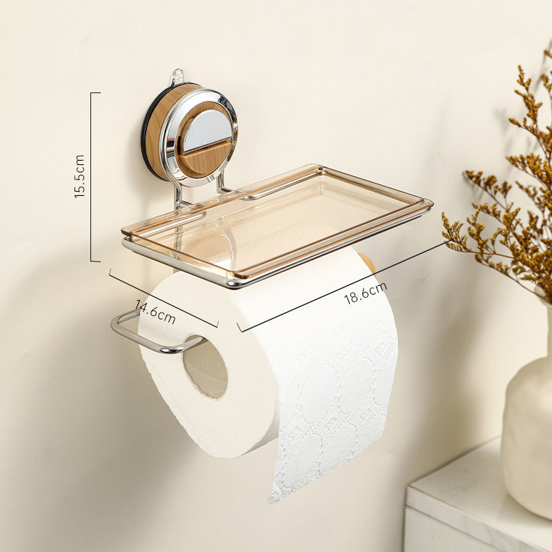 💖Toilet roll holder without hole with shelf
