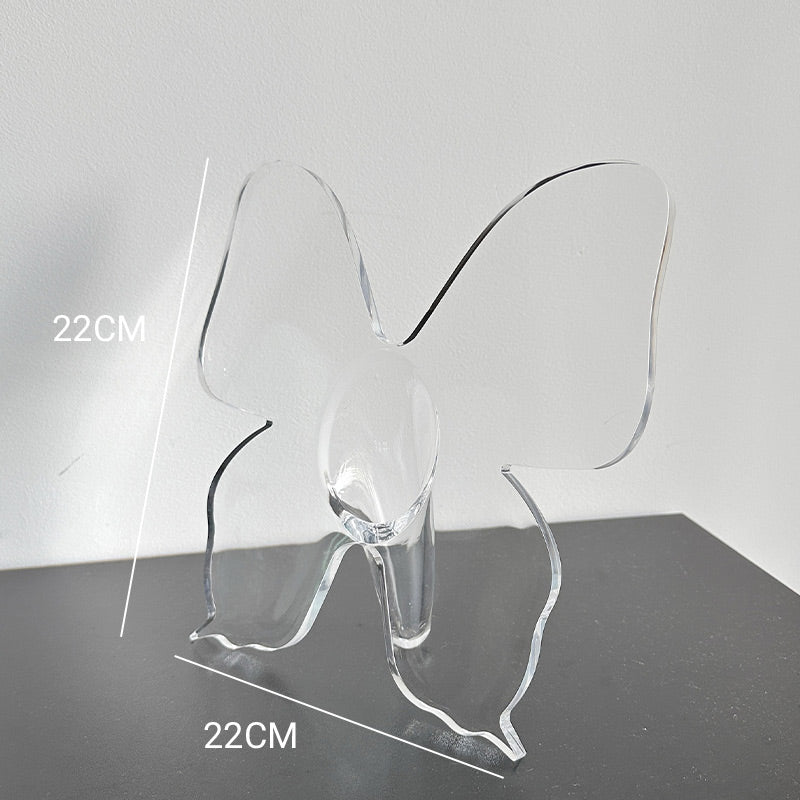Transparent Butterfly-Inspired Decorative Vase
