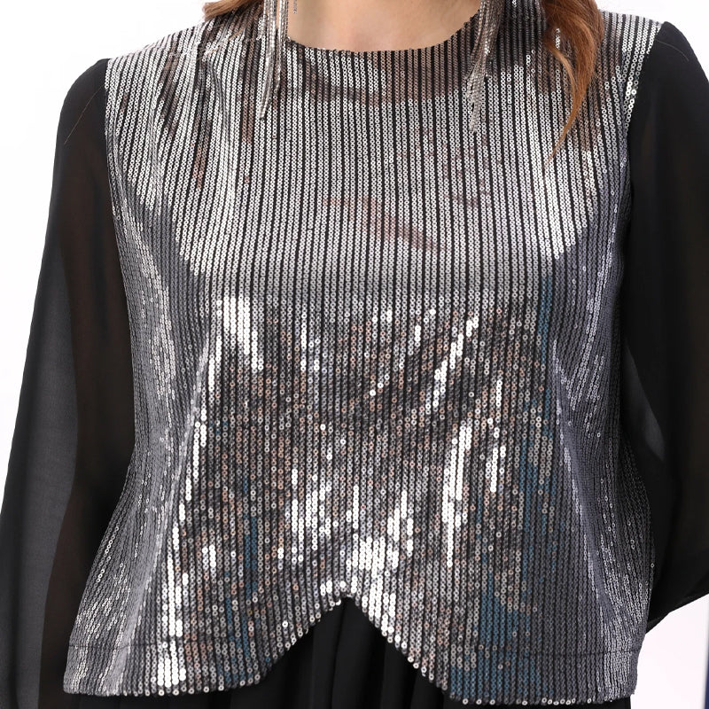 Women's Elegant Sequins Chiffon Dress