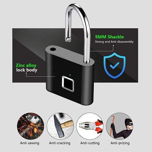 💥🔒Portable fingerprint lock, smart door lock with anti-theft protection