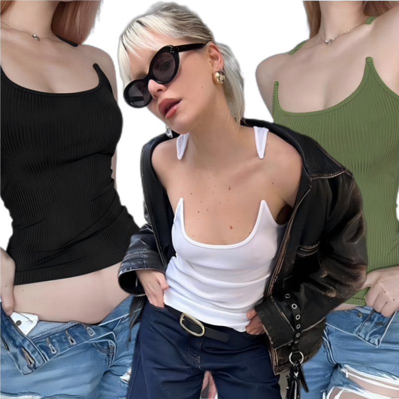 Women's Unique Invisible Strap Slim Fit Tank Top