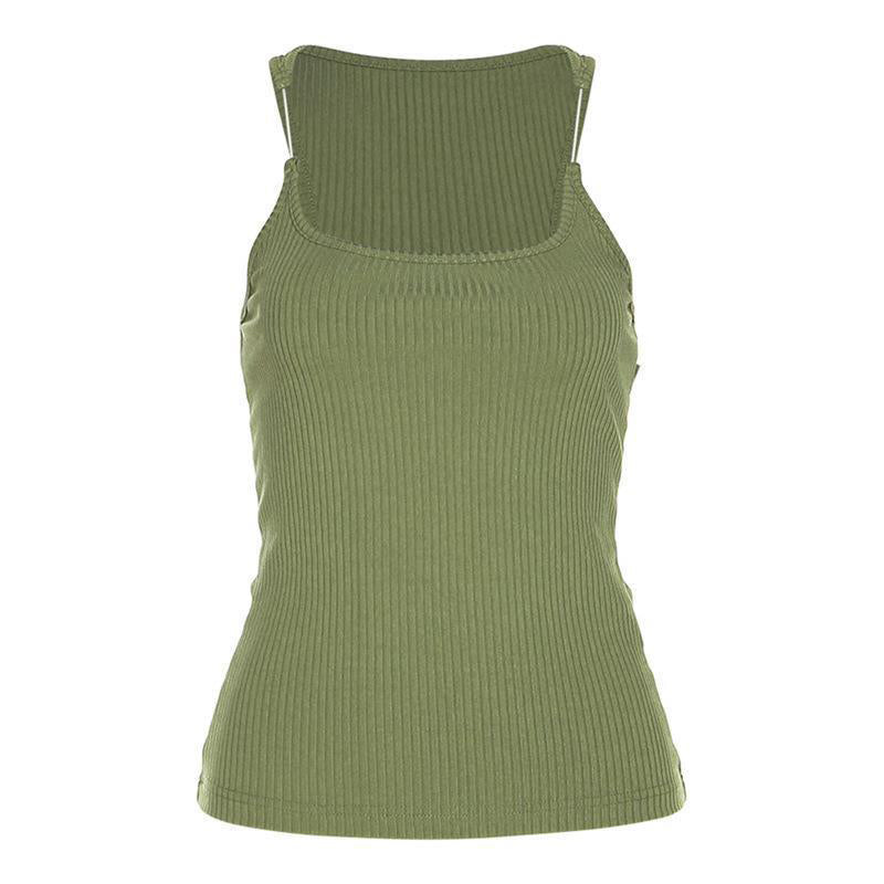 Women's Unique Invisible Strap Slim Fit Tank Top