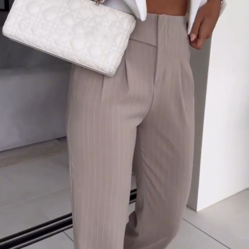 Women's Versatile Casual Pinstripe Suit Pants