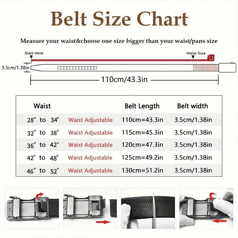✨️Best for Father🎁 Leather Ratchet Belt With Adjustable Buckle💼