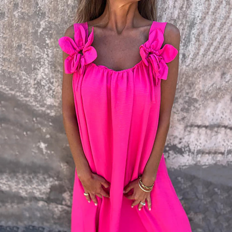 Women’s Elegant Floral Strap Maxi Dress