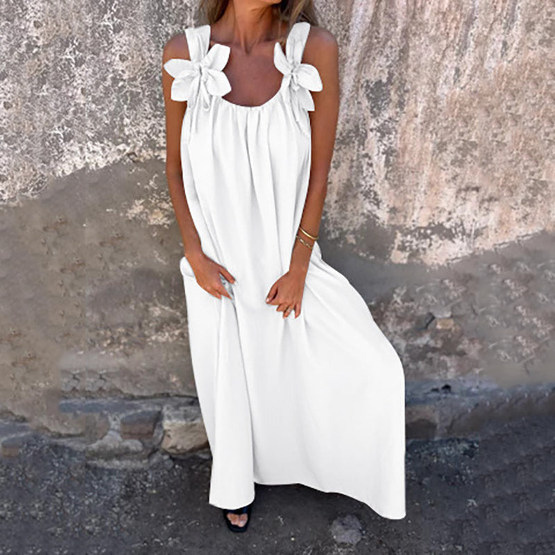 Women’s Elegant Floral Strap Maxi Dress