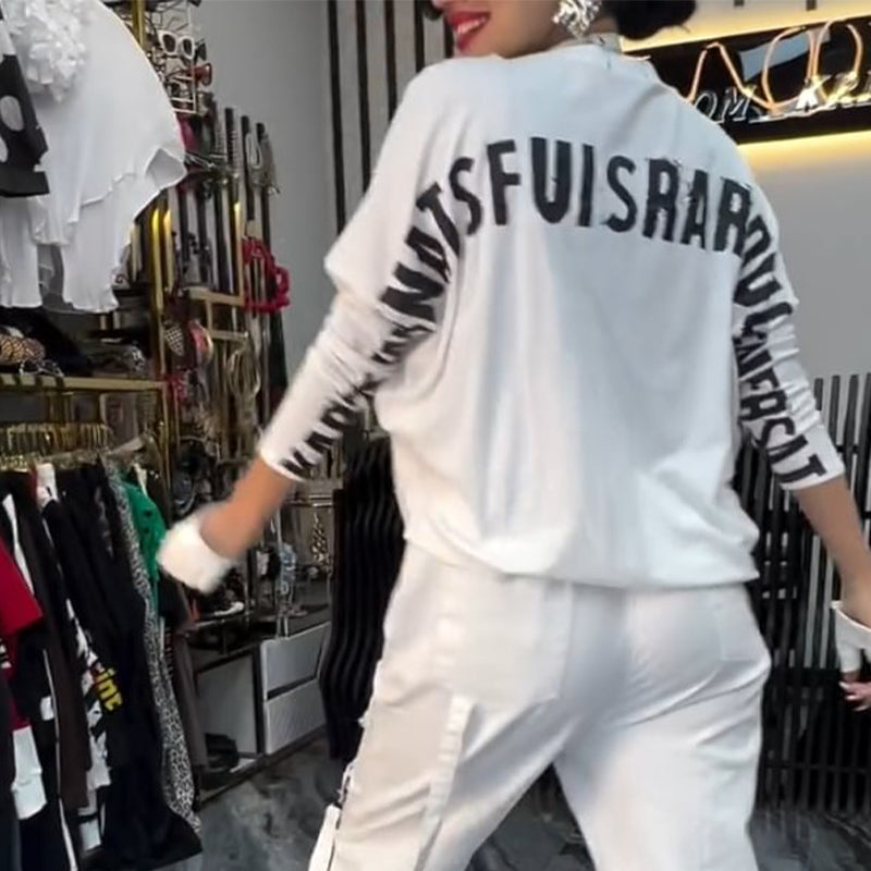 🎁 Hot Sale 49% OFF 🔥 Women's Casual Letter Print Top & Pants (2-Piece Set)