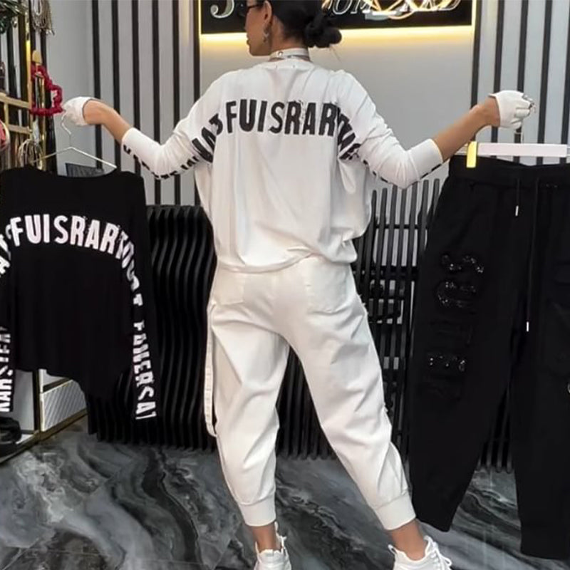 🎁 Hot Sale 49% OFF 🔥 Women's Casual Letter Print Top & Pants (2-Piece Set)